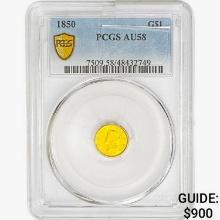 1850 Rare Gold Dollar PCGS AU58