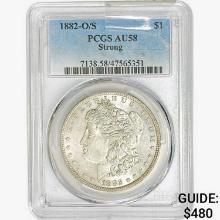 1882-O/S Morgan Silver Dollar PCGS AU58 Strong