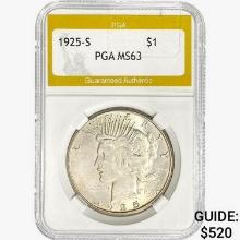 1925-S Silver Peace Dollar PGA MS63