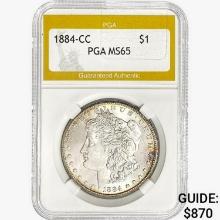 1884-CC Morgan Silver Dollar PGA MS65