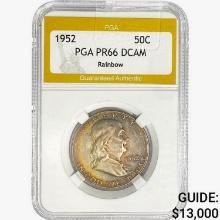 1952 Franklin Half Dollar PGA PR66 DCAM Rainbow