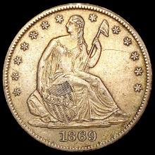 1869-S Seated Liberty Half Dollar CHOICE AU