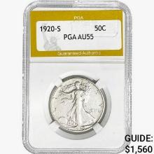 1920-S Walking Liberty Half Dollar PGA AU55