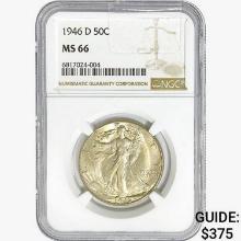 1946-D Walking Liberty Half Dollar NGC MS66