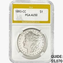 1893-CC Morgan Silver Dollar PGA AU50