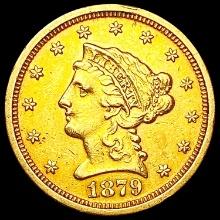 1879-S $2.50 Gold Quarter Eagle CLOSELY UNCIRCULAT