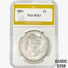 1891 Morgan Silver Dollar PGA MS63