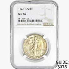 1946-D Walking Liberty Half Dollar NGC MS66