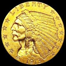 1913 $2.50 Gold Quarter Eagle CLOSELY UNCIRCULATED