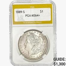 1889-S Morgan Silver Dollar PGA MS64+