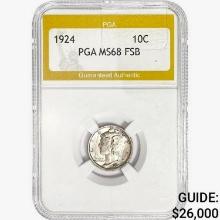 1924 Mercury Silver Dime PGA MS68 FSB