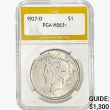 1927-D Silver Peace Dollar PGA MS63+