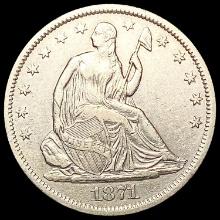 1871-S Seated Liberty Half Dollar CLOSELY UNCIRCUL