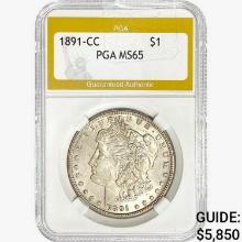 1891-CC Morgan Silver Dollar PGA MS65