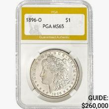 1896-O Morgan Silver Dollar PGA MS65