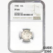 1940 Mercury Silver Dime NGC PF64