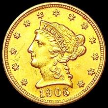 1905 $2.50 Gold Quarter Eagle CLOSELY UNCIRCULATED