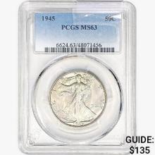 1945 Walking Liberty Half Dollar PCGS MS63