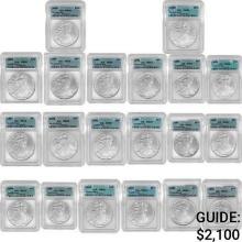 1987-2005 US Silver Eagles [20 Coins] ICG MS69