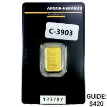 Swiss .070oz Gold Bars Argor-Heraeus