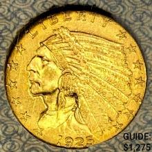 1925-D $2.50 Gold Quarter Eagle IR MS63 UNC