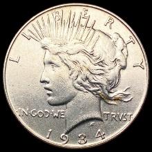 1934 Silver Peace Dollar CLOSELY UNCIRCULATED