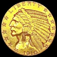 1910 $5 Gold Half Eagle CLOSELY UNCIRCULATED