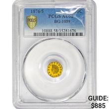 1876/5 Round California Gold Half Dollar PCGS AU58