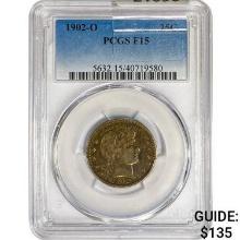 1902-O Barber Quarter PCGS F15