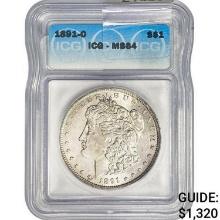 1891-O Morgan Silver Dollar ICG MS64