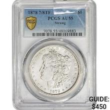 1878 7/8TF Morgan Silver Dollar PCGS AU55 Strong