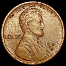 1913-D Wheat Cent NEARLY UNCIRCULATED