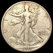 1918-S Walking Liberty Half Dollar LIGHTLY CIRCULA