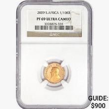 2009 S.Africa 1/10oz. Gold Krugerrand NGC PF69 UC