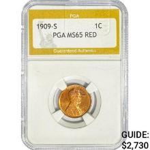 1909-S Wheat Cent PGA MS65 RED