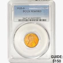 1935-S Wheat Cent PCGS MS65 RD