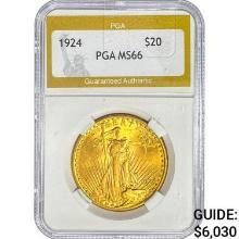 1924 $20 Gold Double Eagle PGA MS66