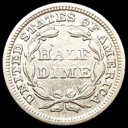 1853 Arws Seated Liberty Half Dime CLOSELY UNCIRCU