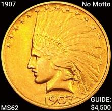 1907 No Motto $10 Gold Eagle
