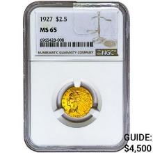 1927 $2.50 Gold Quarter Eagle NGC MS65
