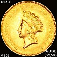 1855-O Rare Gold Dollar NICELY CIRCULATED+