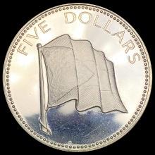 1974 Bahamas Silver $5 GEM PROOF