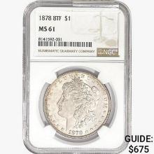 1878 8TF Morgan Silver Dollar NGC MS61