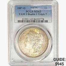 1887-O Morgan Silver Dollar PCGS MS63 VAM 2 DBL 1