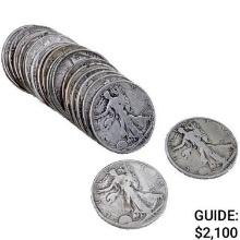 1938-D Roll of Walking Liberty Half Dollars [20 Co