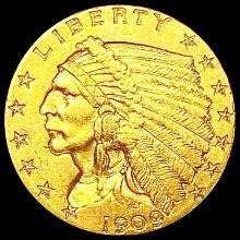 1909 $2.50 Gold Quarter Eagle CHOICE AU