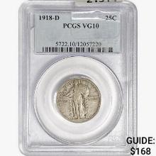 1918-D Standing Liberty Quarter PCGS VG10