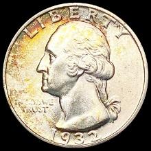 1932 Toned Washington Silver Quarter UNCIRCULATED