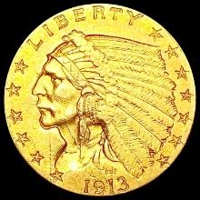 1913 $2.50 Gold Quarter Eagle CLOSELY UNCIRCULATED