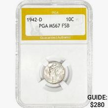 1942-D Mercury Silver Dime PGA MS67 FSB